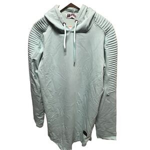 Leif Nelson Mens Size XL Mint Green Pullover Hoodie Long Sleeve Slim Fit